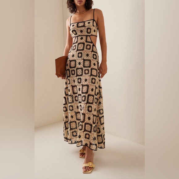 Johanna Ortiz Mara Magic Cut Out Crochet Geometric Maxi Dress - Picture 2 of 8